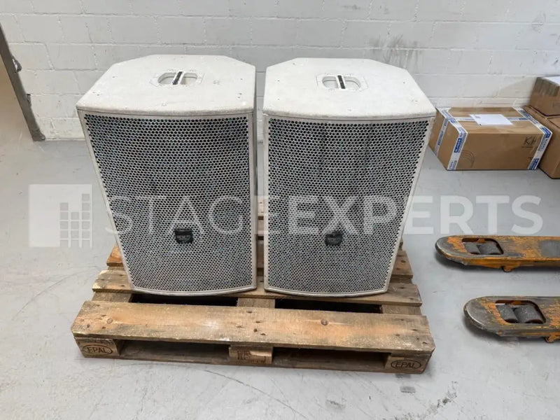KV2 Audio EX15 3-Way Active Speaker, White, Used with Rain Covers