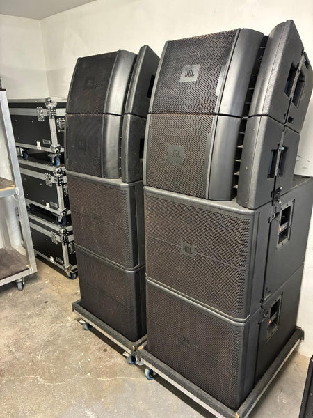 JBL & Crown VRX system: 4x VRX932, 4x VRX918, 2x I-Tech