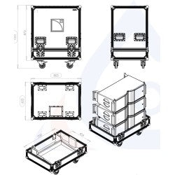 L-Acoustics Flight Case for 3x KARA Line Array Cabinets