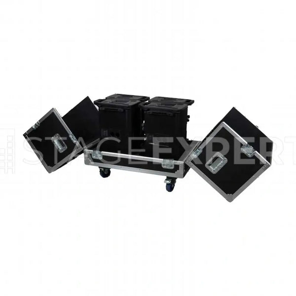 QSC LA108 Flightcase for 4 Enclosures, Custom Foam, Braked Wheels