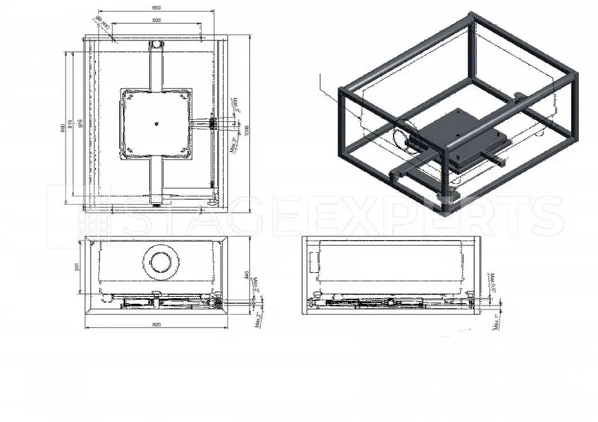 Audipack P5406 Flying/Stack Frame with Projector Plate
