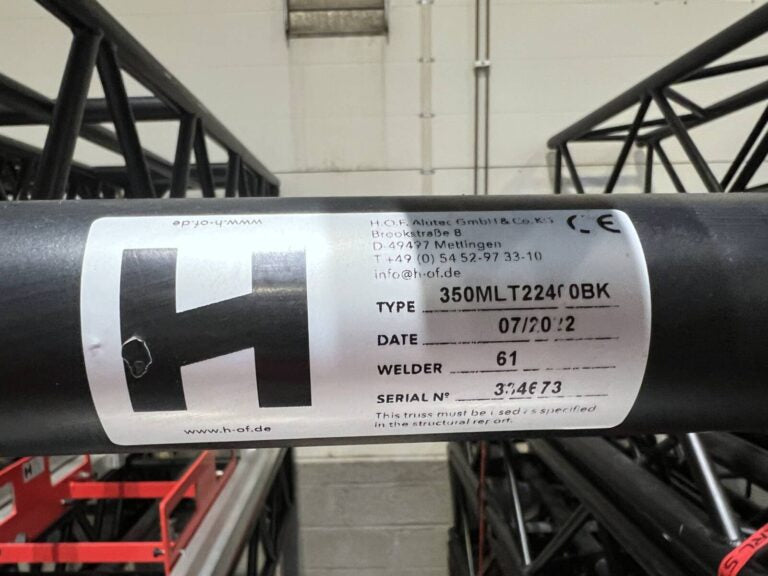 HOF MLT2 2.4m Pre-Rig Truss, Dolly & Forklift Adaptor Set