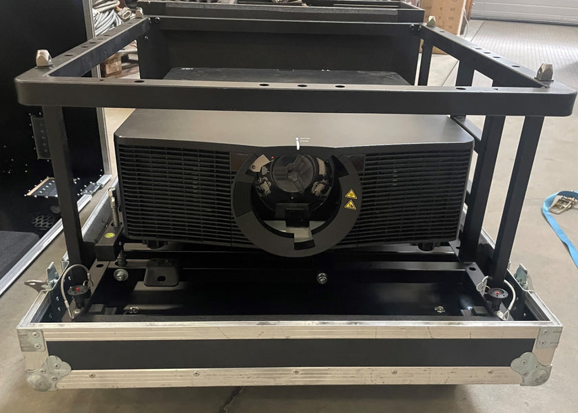 Christie D12WU-H projector with case, frame and 2 lenses