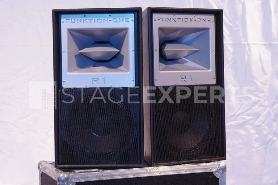 Funktion-One Resolution 1 Pair with Amptown Flightcase - Black