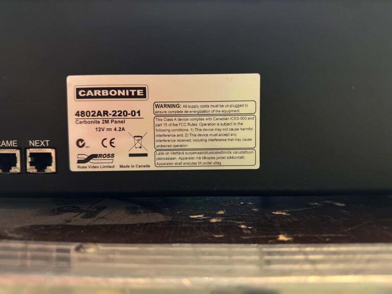 Ross Carbonite 2M Panel Full Kit Broadcast Switcher System