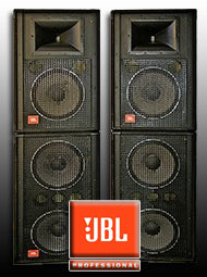 JBL SR Series II PA System: 4 Tops, 4 Double-15 Subs + Amps & DSP