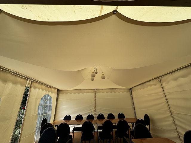 Stretch Ceiling for 5 x 5 m Pagodas – White, Flame-Retardant
