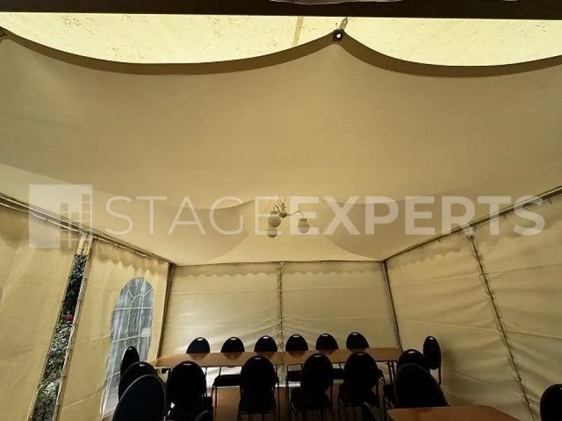 Stretch Ceiling for 5x5 m Pagodas, White, Flame-Retardant