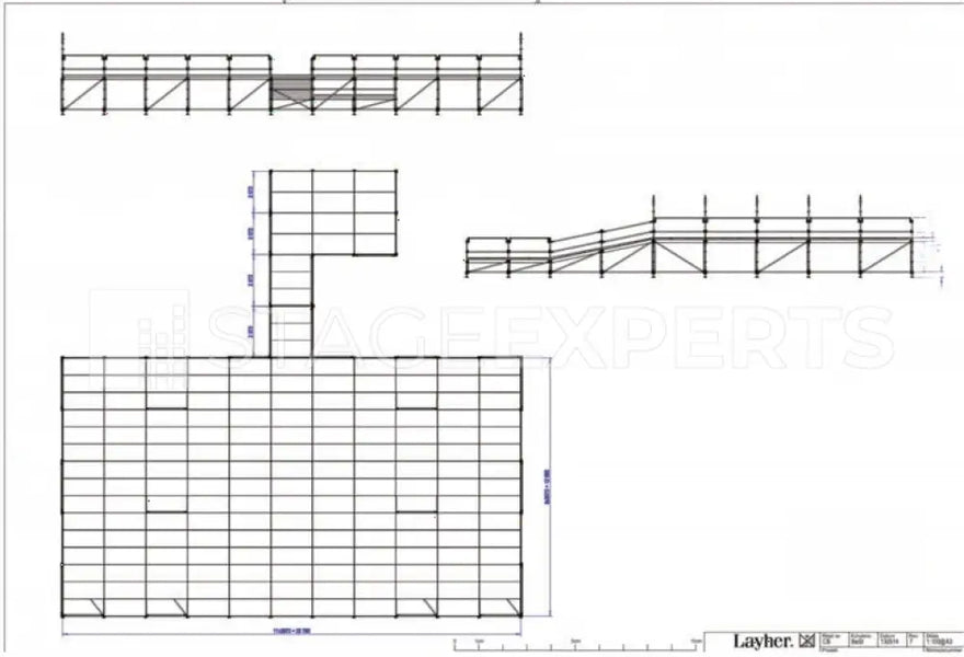Prolyte MPT 12×10 Stage System – Turn‑Key Roof & Layher
