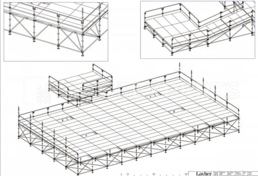 Prolyte MPT 12×10 Stage System – Turn‑Key Roof & Layher