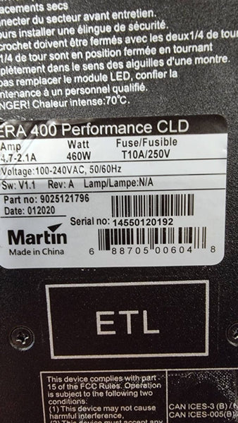 Martin ERA 400 CLD Moving Head Spot – 12 Units + Spares
