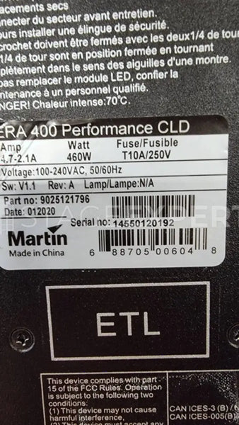 Martin ERA 400 CLD Moving Head Spot – 12 Units + Spares
