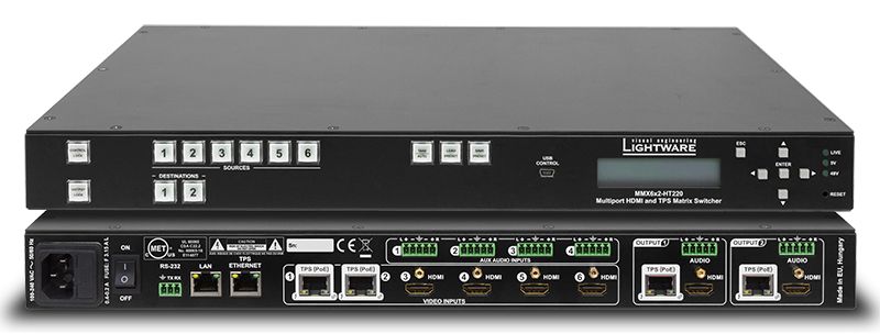 Lightware MMX6x2-HT220 HDMI/HDBaseT Matrix Switcher, 6x2