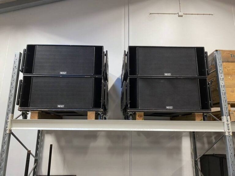 NEXO RS15 Subwoofers – Set of 4 with Dollies, Used Condition