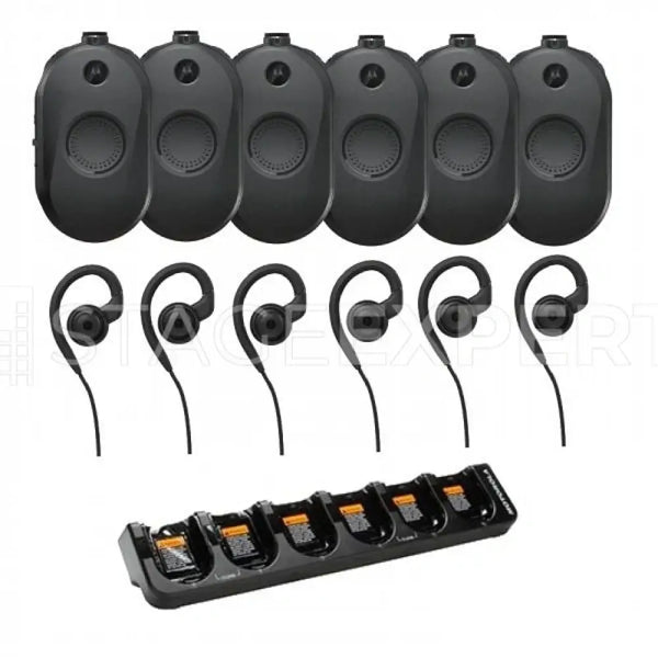 Motorola CLP446e – 6 radios with 6‑way charger, licence‑free