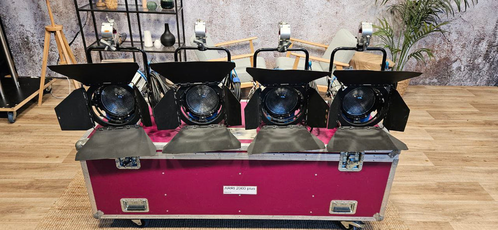 ARRI 2000 Plus Fresnel Set of 4 with Clamps & Case