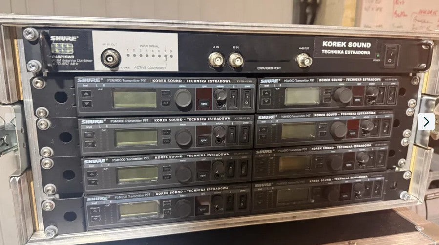 Shure PSM900 (8) with PA821SWB Combiner IEM Package