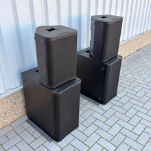 Load image into Gallery viewer, QSC AP-4122m (2) + AP-212sw (2) passive PA system bundle
