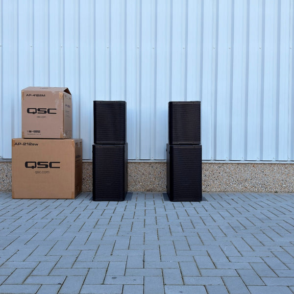 QSC AP-4122m (2) + AP-212sw (2) speaker bundle
