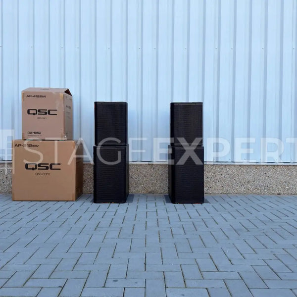 QSC AP-4122m + AP-212sw Speaker Bundle – 2 Tops, 2 Subs