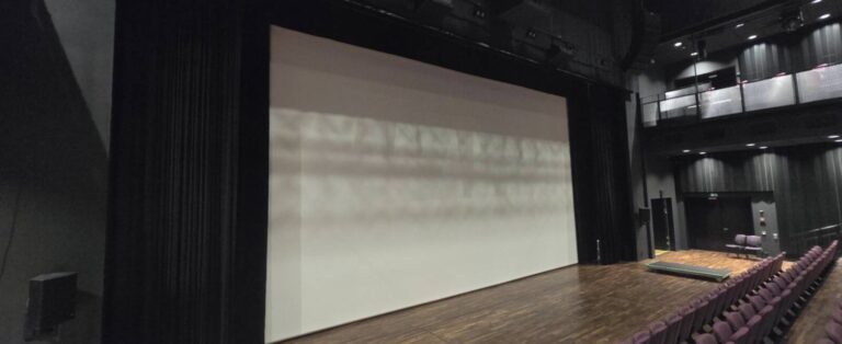 Bright Roll-up Projector Screen 12m x 9m Motorised - Stage