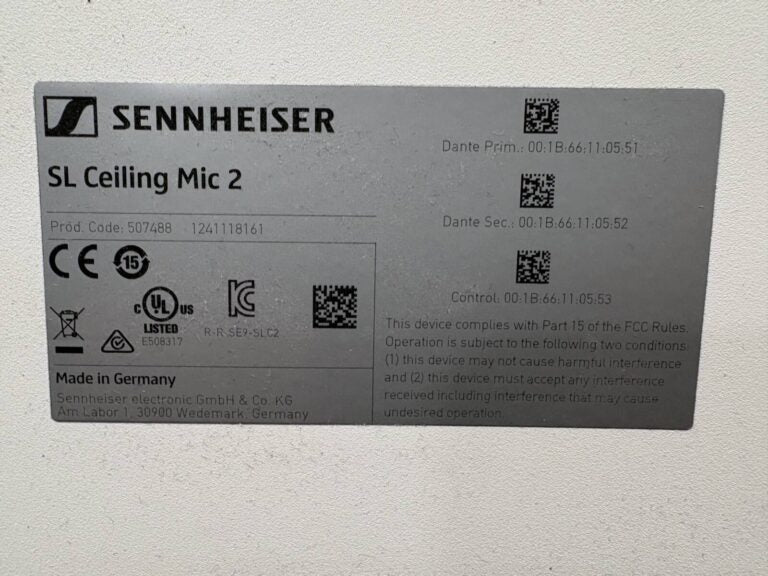 Sennheiser SL Ceiling Mic 2 – Beamforming Ceiling Microphone