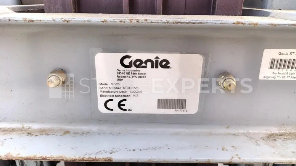 Genie ST-25 Super Tower Material Lift for Event Rigging