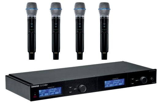 Shure SLXD4QDAN+E + 4x SLXD2/Beta 87A Dante Wireless