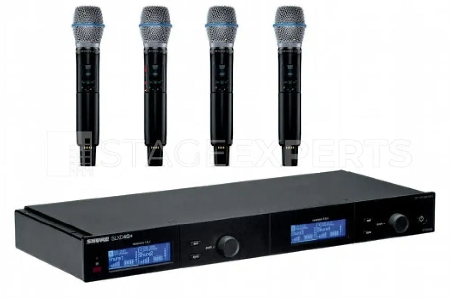 Shure SLXD4QDAN+E + 4x SLXD2/Beta 87A Dante Wireless System