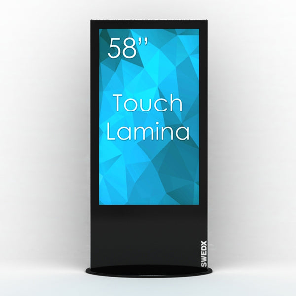 SWEDX Lamina 58-inch 4K Touch Kiosk + Transport Case