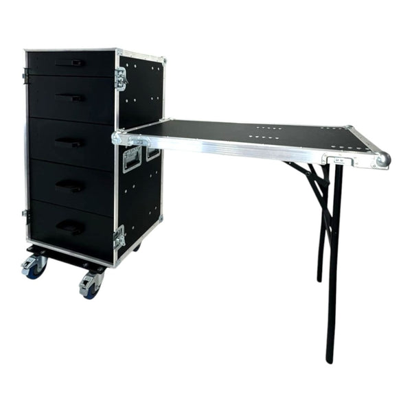 Casebase Microphone Stand – 5 Drawers + Table Flightcase