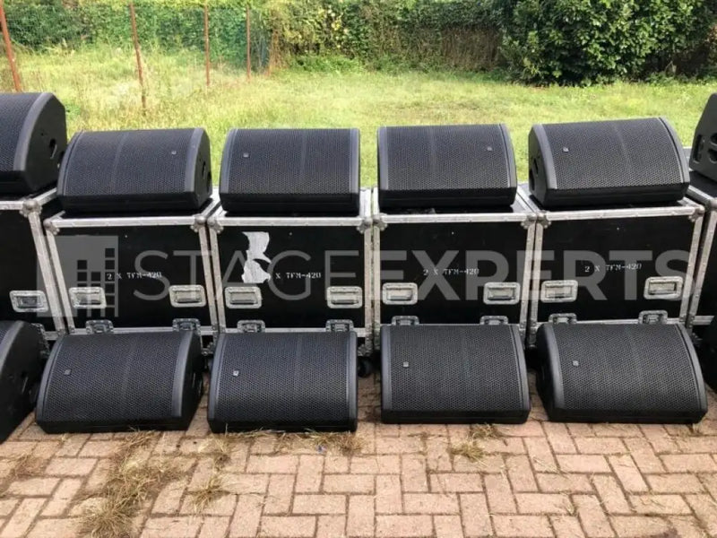 Turbosound TFM420 Stage Monitors – 8x Set with Flightcases