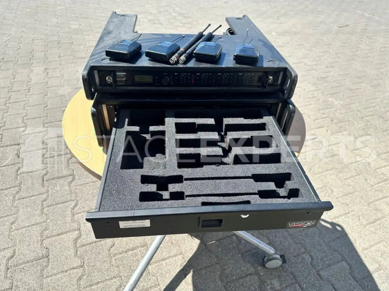 Shure ULXD4Q H51 with 4 ULXD1 Beltpacks and Drawer Inlay
