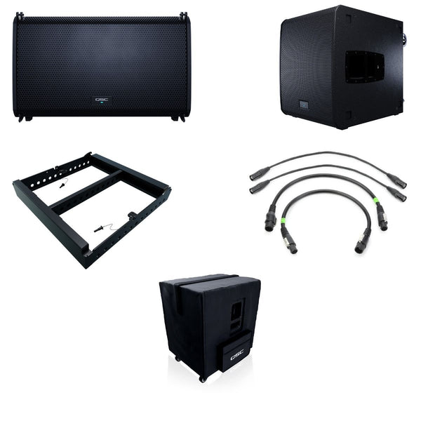 QSC LA112 Line Array + LS118 Subs Set with Dollies & Covers