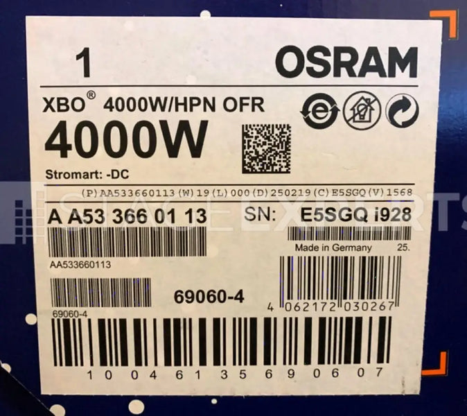 Osram XBO 4000/HPN OFR Xenon Lamp for Digital Projectors